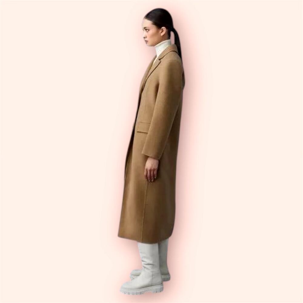Mackage Wool Winter Coat Ruth Light Camel Size Med - Picture 3 of 5